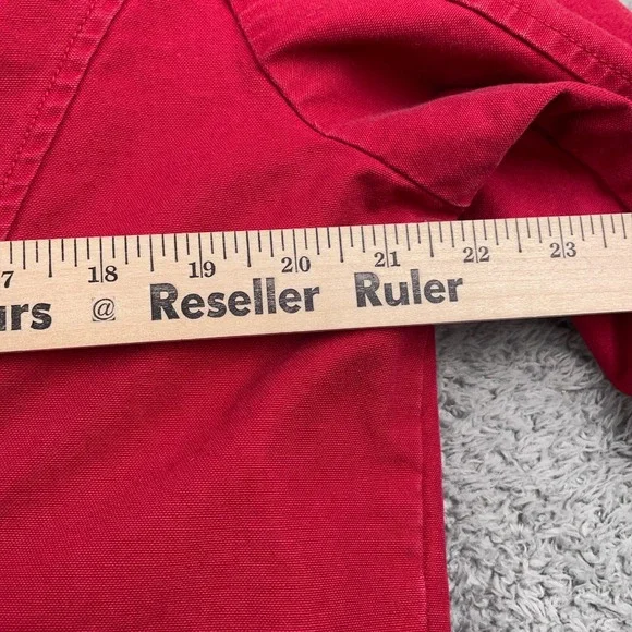 LL Bean Jacket Womens Large Red Adirondack Barn Chore Field Coat Flannel Lined - Picture 9 of 10